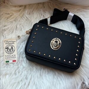 NWT $150 mystery stuffed Valentino Orlandi black crossbody bag. Retails $280.00